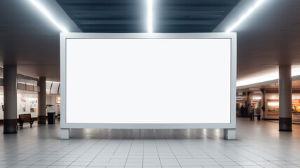 Large white blank billboard or poster for product mock up or business promotion