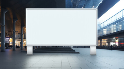 Large white blank billboard or poster for product mock up or business promotion