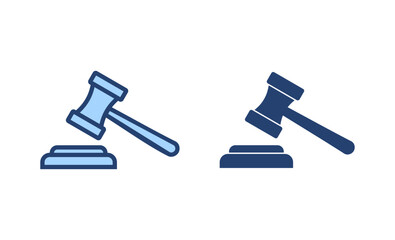 Gavel icon vector. judge gavel sign and symbol. law icon. auction hammer