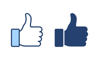 Like icon vector. Thumbs up sign and symbol. Hand like