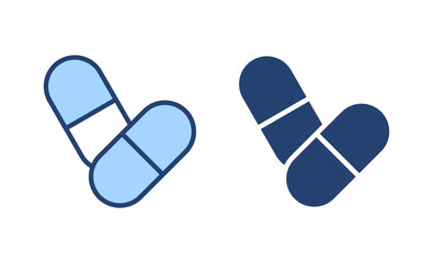 Pills icon vector. capsule icon. Drug sign and symbol