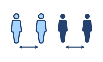 Social distance icon vector. social distancing sign and symbol. self quarantine sign