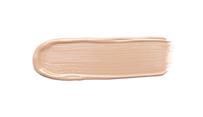 Smear of skin foundation isolated on white, top view