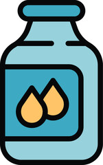 Milk bottle icon outline vector. Vegetable drink. Food soya color flat