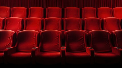 red seats in the cinema. generative ai