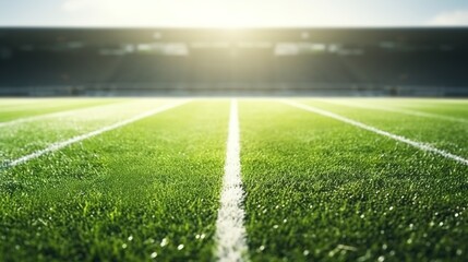 Obraz premium soccer field with lines on green grass. generative ai
