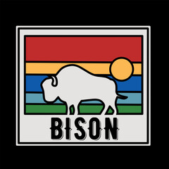 vector of bison sticker design perfect for print, etc 