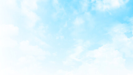 Blue sky. Sun rays in the cloudy sky. Nature background.