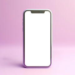 Smartphone Technology Mockup: Isolated Mobile Phone with Blank Screen Design on Modern Background - with clipping path