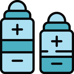 Obraz premium E cig battery icon outline vector. Vape cigarette. Smoke bottle color flat
