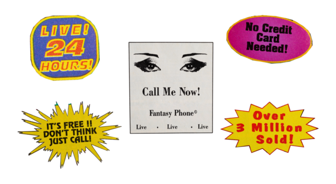 Cut out magazine vintage labels, price, words, stickers, letters, tags, sign and more, collection of different designs from vintage 90's magazine, png isolated on transparent background	