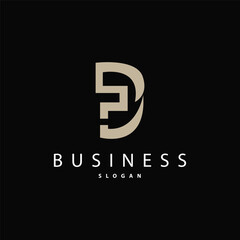 Minimal Initial D Letter Logo, Modern And Luxury Geometric Design, Icon Vector Template Element