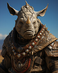 Human rhinoceros soldier