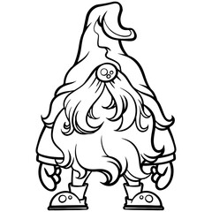 gnome drawing with black lines on a white background