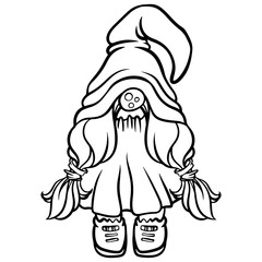 gnome drawing with black lines on a white background