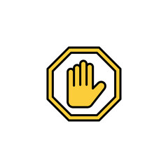 Stop icon vector for web and mobile app. stop road sign. hand stop sign and symbol. Do not enter stop red sign with hand