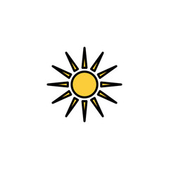 Sun icon vector for web and mobile app. Brightness sign and symbol.