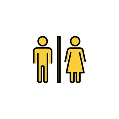 Toilet icon vector for web and mobile app. Girls and boys restrooms sign and symbol. bathroom sign. wc, lavatory