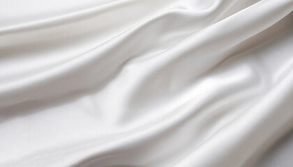 Obraz na płótnie Canvas Closeup of rippled white silk fabric