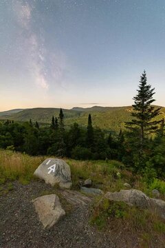Milky Way and night sky moving over the Appalachian Trail