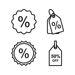 Discount icon vector. shopping tags. percentage icon