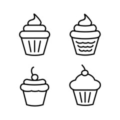 Cup cake icon vector. cake icon. bakery. muffin