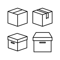 Box icon vector. Box sign. delivery package. parcel box.