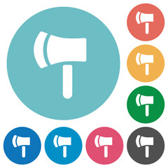 Axe flat round icons