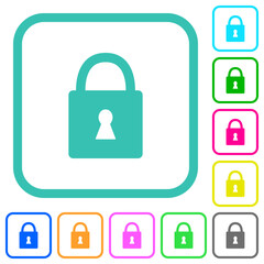 Locked padlock with keyhole solid vivid colored flat icons