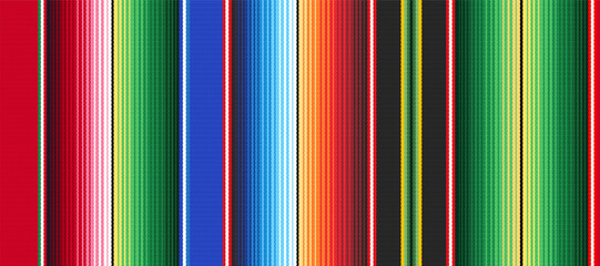 Realistic striped pattern of mexican cape. Seamless vector pattern.