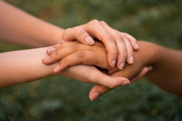 Supporting hands concept, diversity