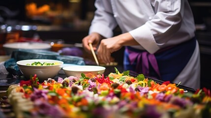 chef preparing sushi in a Japanese restaurant generative ai