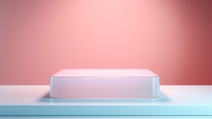 Opal Crystal Abstract Minimalistic Product Podium. The Scene for Product Presentation. 3D Room with Geometric Platform Stage Pedestal. Ai Generated Podium Mockup for a Product advertisement.