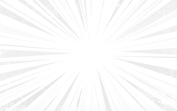 White sunburst grunge background. White background with abstract sunburst pattern. Zoom line comic