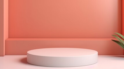 Abstract Minimalistic Product Display Podium. The Scene for Product Presentation. 3D Room with Geometric Platform Stage Pedestal. Ai Generated Podium Mockup for a Product advertisement.