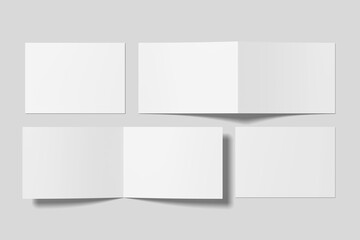 Landscape Bifold Catalog Brochure for Mockup. 3D Render.