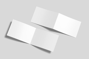 Landscape Bifold Catalog Brochure for Mockup. 3D Render.