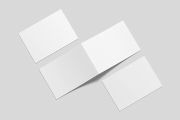 Landscape Bifold Catalog Brochure for Mockup. 3D Render.