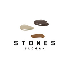 Stone Logo, Premium Elegant Design, Stone Balance Vector, Stepping Rock Walking Icon Illustration Design
