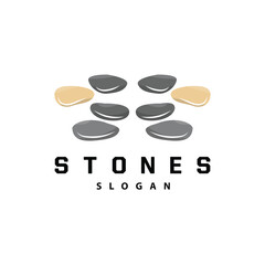 Stone Logo, Premium Elegant Design, Stone Balance Vector, Stepping Rock Walking Icon Illustration Design