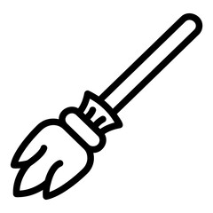 witch broom outline icon