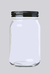 An empty glass jar