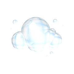 Cloud Y2K blue element sticker with chrome effect