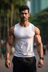 Indian athlete extremely fit and handsome man