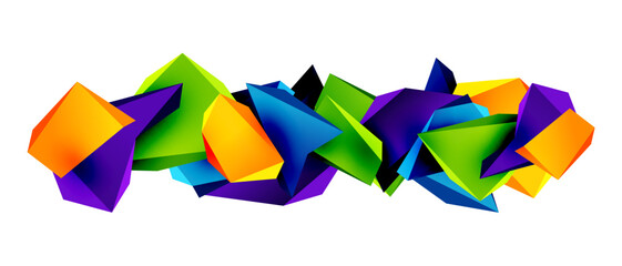 A stylish and modern abstract background featuring geometric 3D shapes constructed from low-poly triangles, perfect for contemporary designs