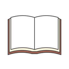 ポップな開いた本の線画イラスト