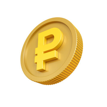 Ruble Gold Coin 3d