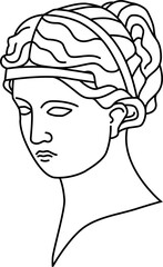 illustration cartoon of greek statue