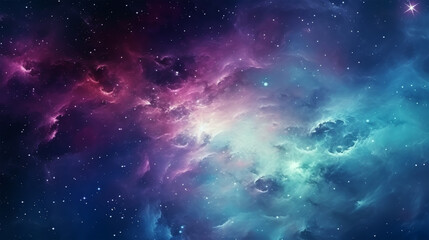 Fototapeta na wymiar Abstract space background with nebula and stars