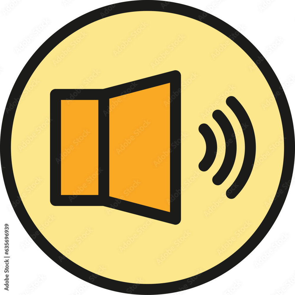 Poster digital sound icon outline vector. edit tool. data interface color flat